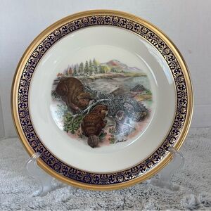 Lenox Beavers Woodland Wildlife by Boehm Collectors Plate 5th Annual USA 1977